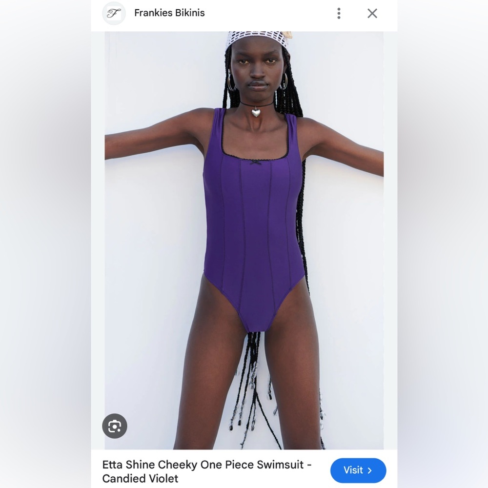 Frankie’s Bikinis Etta Shine Cheeky One Piece Swimsuit